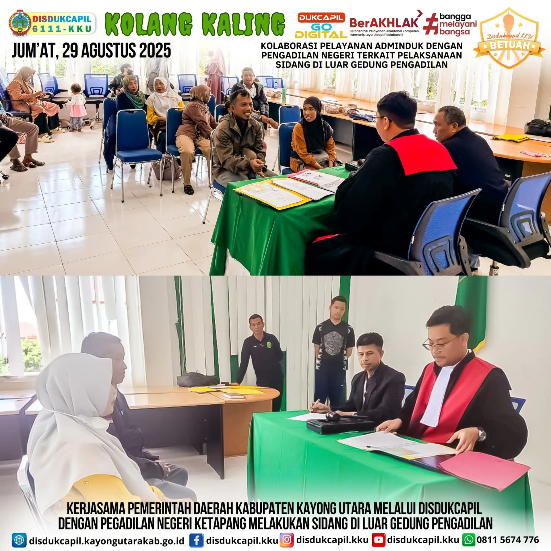 KOLANG-KALING: Kolaborasi Pelayanan Adminduk dan Pengadilan Negeri, Dekatkan Layanan kepada Masyarakat