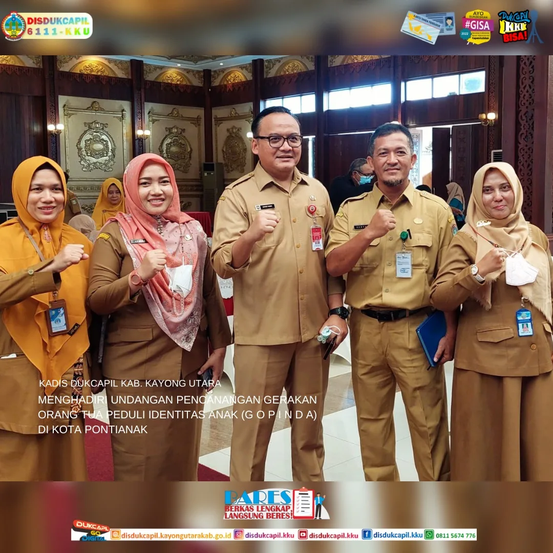 Kadis Disdukcapil KKU menghadiri kegiatan Pencanangan Gerakan Orang Tua Peduli Identitas Anak (GOPINDA) dan Penandatanganan MoU Pemanfaatan KIA