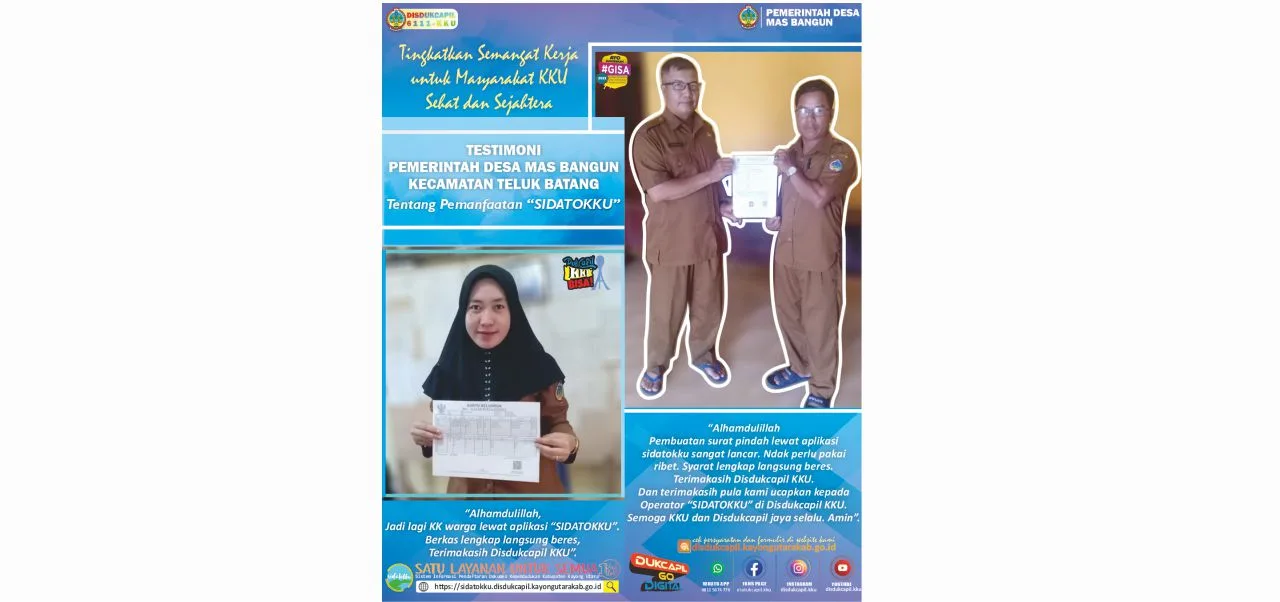 Inovasi SIDATOKKU, Sistem Pendaftaran Dokumen Adminduk Kayong Utara (Testimoni dari Pengguna - Desa Mas Bangun)