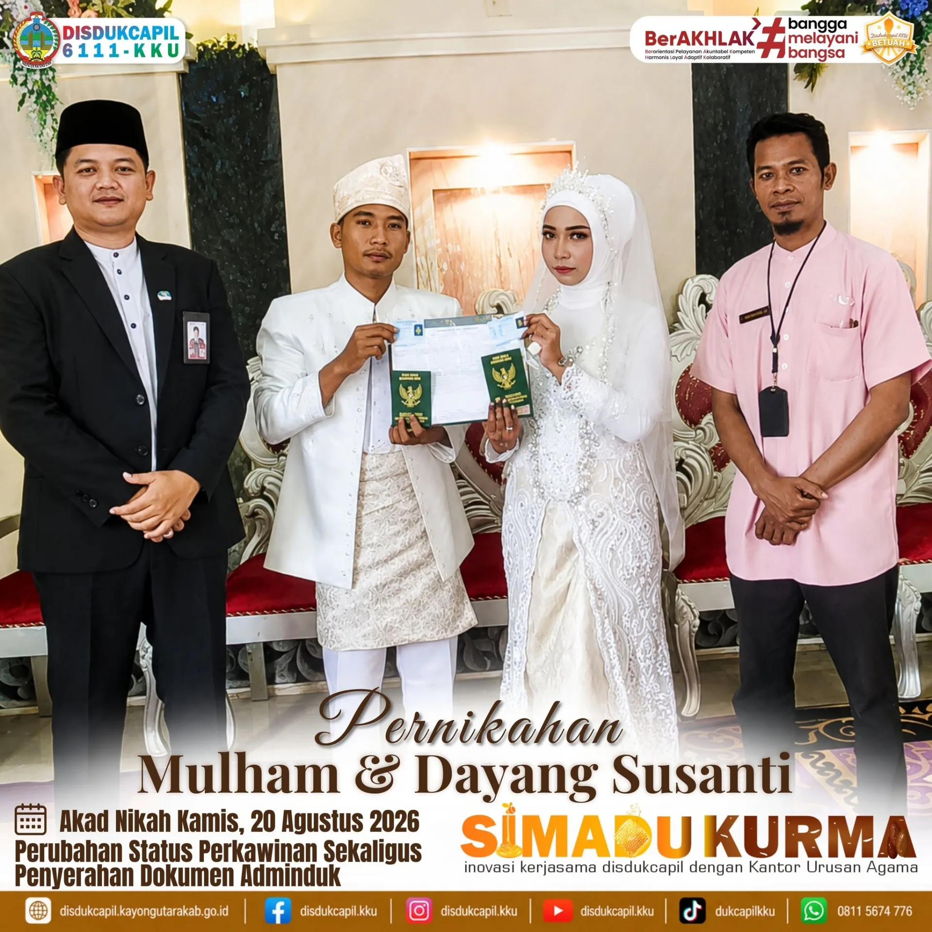 SIMADU KURMA Hadirkan Kemudahan Layanan Adminduk bagi Pasangan Mulham dan Dayang Susanti