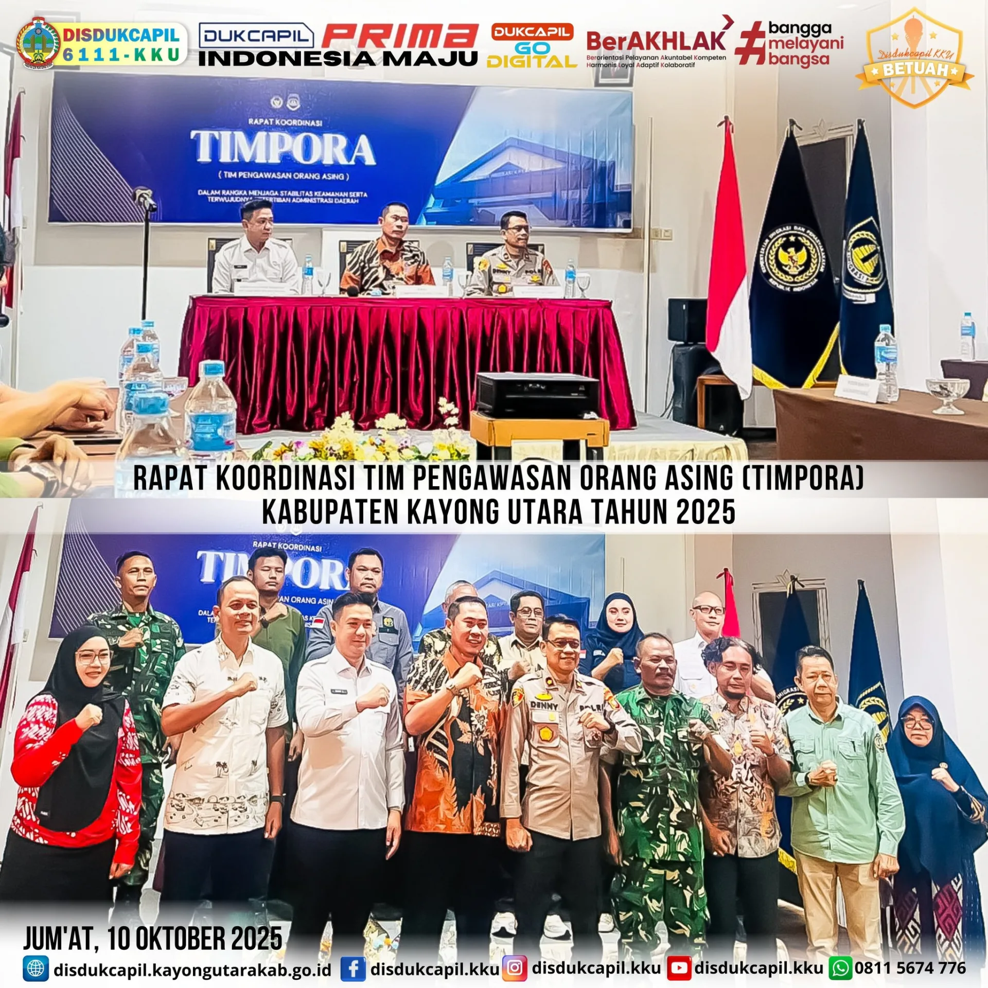 Dinas Dukcapil Kayong Utara Hadiri Rapat Koordinasi Tim Pengawasan Orang Asing (TIMPORA) Tahun 2025