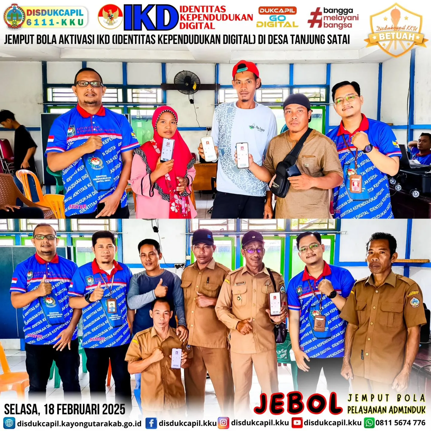 Jemput Bola Aktivasi Identitas Kependudukan Digital Desa Tanjung Satai 18 Februari 2025