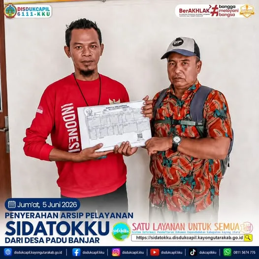 Kembali Hadir, Desa Padu Banjar Serahkan Arsip SIDATOKKU Periode Terbaru ke Disdukcapil