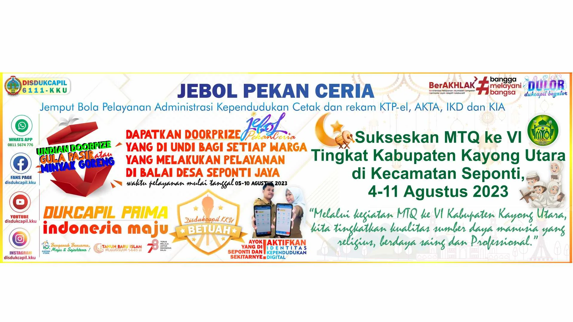 Kegiatan Rutin Jebol Pekan Ceria oleh Disdukcapil Kayong Utara